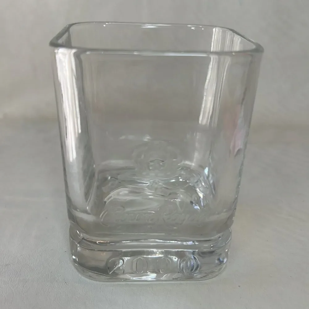 Crown Royal Square Rocks Glass 8 Oz 3 1/2 In Tall 2 3/4 Square Whiskey Shot 2000